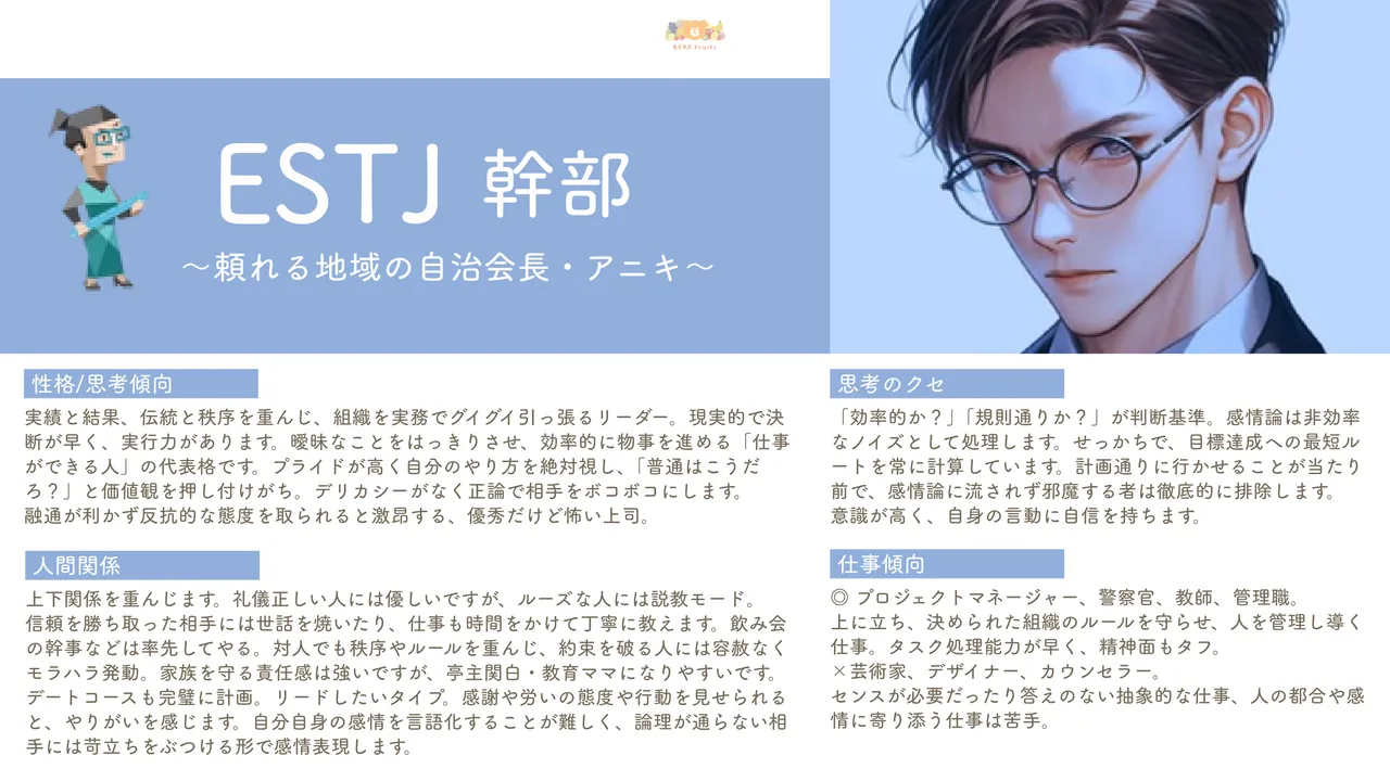 ESTJ 性格紹介